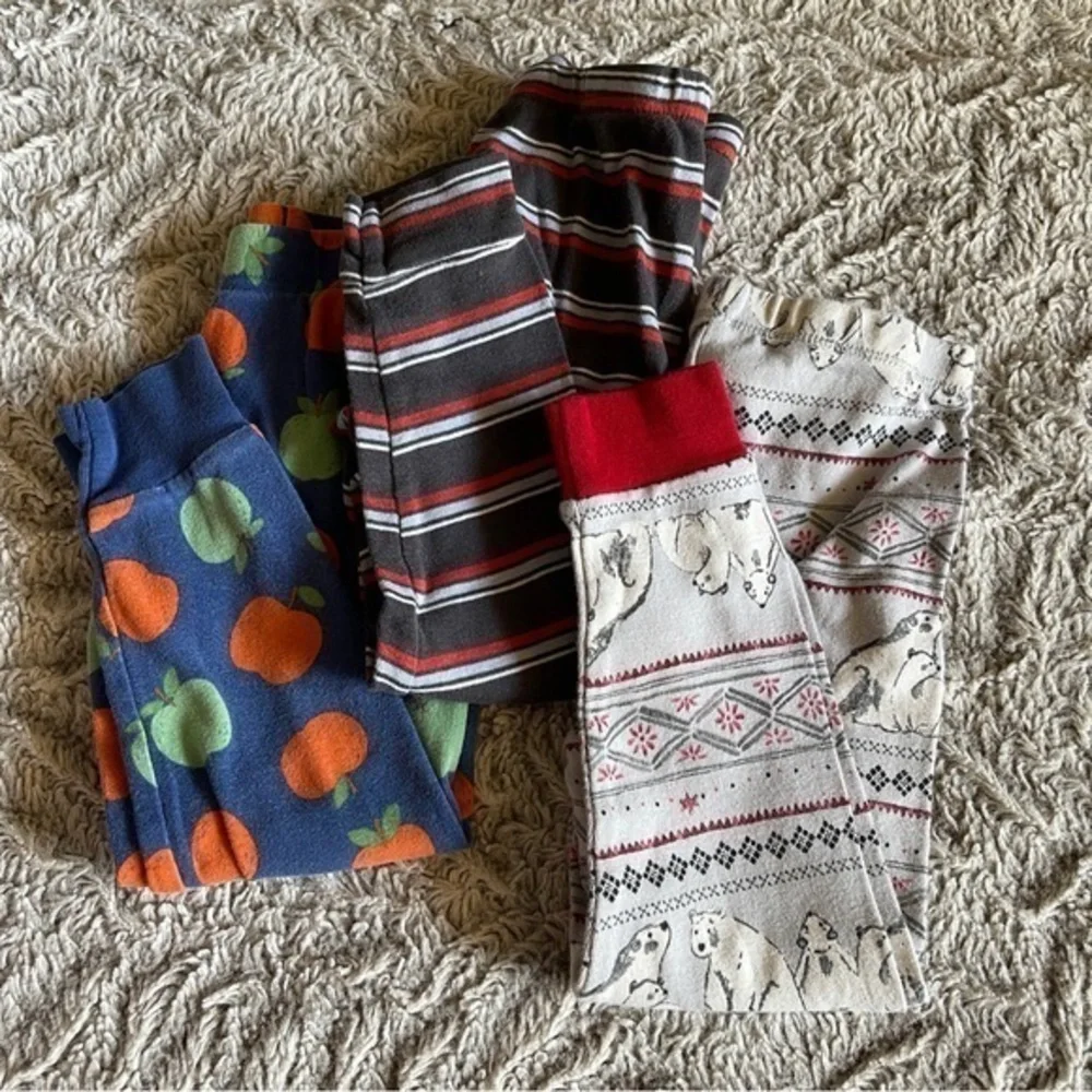 Carter's Kids Pants Bundle Gray and Red Striped Pajama Pants